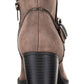 American Rag Women's Zipper Trim Buckle Accent Comfort Milly Round Toe Block Heel Zip up Booties Brown Size 8.5 M