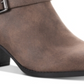 American Rag Women's Zipper Trim Buckle Accent Comfort Milly Round Toe Block Heel Zip up Booties Brown Size 8.5 M