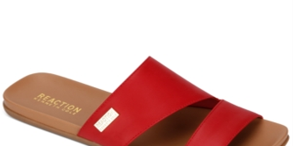 Kenneth Cole Reaction Women's Cutout Flat Sandals Red Size 5 M