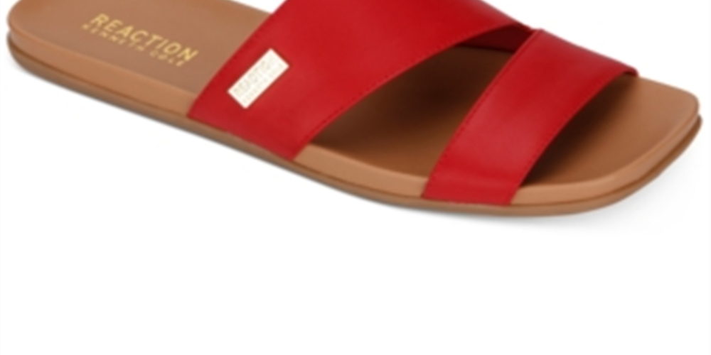 Kenneth Cole Reaction Women's Cutout Flat Sandals Red Size 5 M