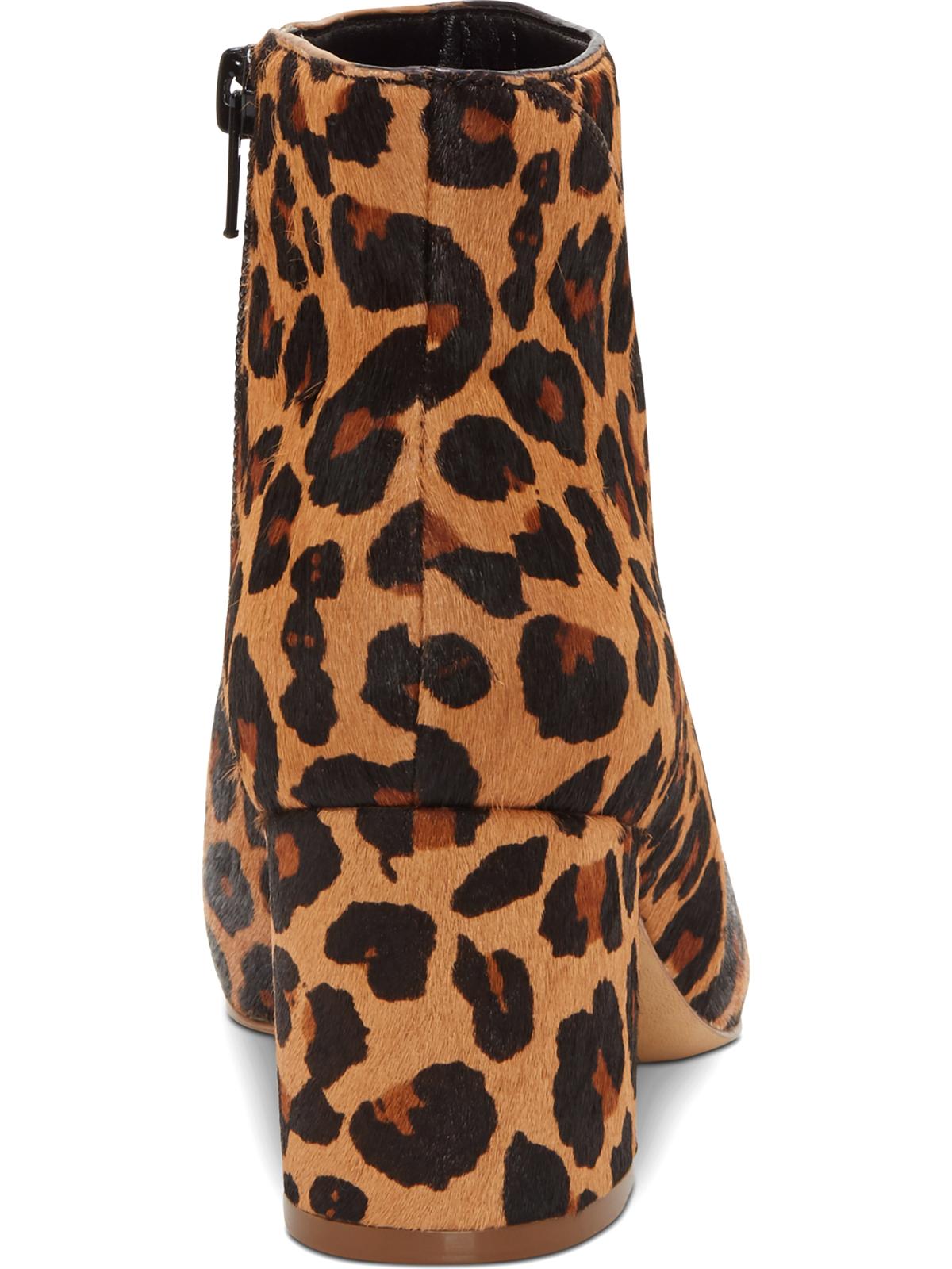 INC International Concepts Women's Floriann Calf Hair Animal Print Ankle Boots Brown Size 5.5 M