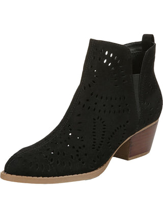 Carlos By Carlos Santana Women's Victory Microsuede Cut Out Ankle Boots Black Size 5.5 M