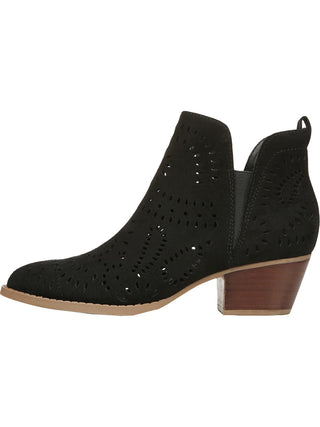 Carlos By Carlos Santana Women's Victory Microsuede Cut Out Ankle Boots Black Size 5.5 M