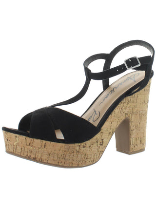 American Rag Women's Jamie1 Microsuede Dress Sandals Black Size 7.5 M