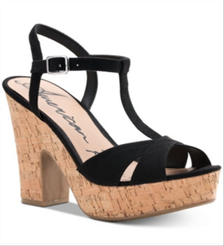 American Rag Women's Jamie1 Microsuede Dress Sandals Black Size 7.5 M