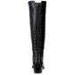 Bar III Women's Vaylap Leather Almond Toe Knee High Cold Weather Boots Black Size 9.5M