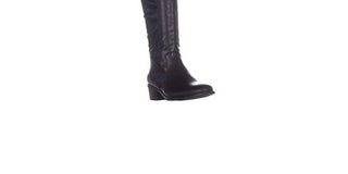 Bar III Women's Vaylap Leather Almond Toe Knee High Cold Weather Boots Black Size 9.5M