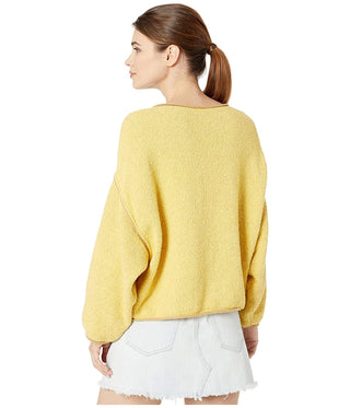 Free People Women's  Bardot Sweater Light Yellow Size Large