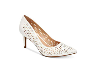 Alfani Women's Jeules Leather Pointed Toe Classic Pumps Shoes Gray Size 10 M