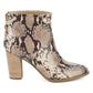 Anne Klein Women's Snakeskin Shock Absorbent Tasseled Cushioned Niccie Almond Toe Block Heel Zip up Booties Beige Size 9 M