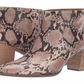 Anne Klein Women's Snakeskin Shock Absorbent Tasseled Cushioned Niccie Almond Toe Block Heel Zip up Booties Beige Size 9 M