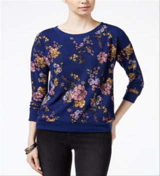 Hippie Rose Juniors' Printed Sweatshirt Purple Size XS