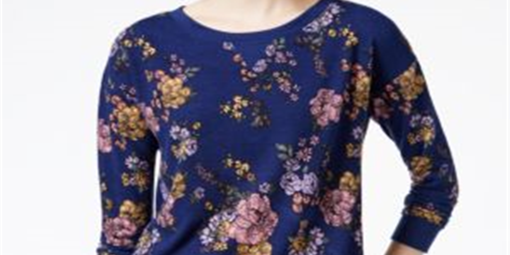 Hippie Rose Juniors' Printed Sweatshirt Purple Size XS