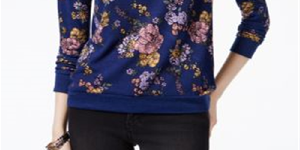 Hippie Rose Juniors' Printed Sweatshirt Purple Size XS