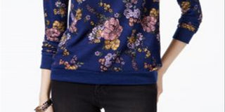 Hippie Rose Juniors' Printed Sweatshirt Purple Size XS