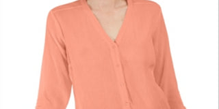 Charter Club Women's Gauzy Tie-Sleeve Blouse  Pink Size XS