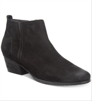 Aqua College Women's Flex Gore Accent Comfort Waterproof Cushioned Isla Round Toe Block Heel Zip up Booties Black Size 8.5 M