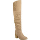 Journee Collection Women's Kaison Wide Calf Over the Knee Boot Stone Size 7