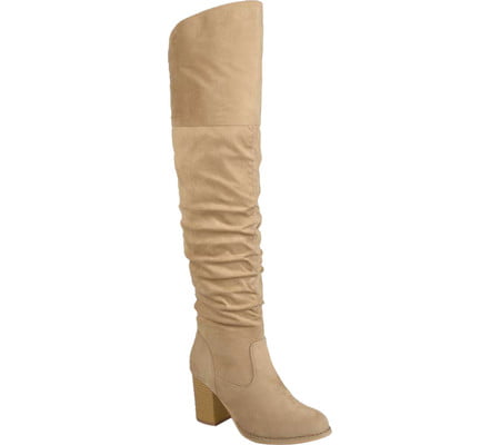 Journee Collection Women's Kaison Wide Calf Over the Knee Boot Stone Size 7