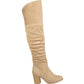 Journee Collection Women's Kaison Wide Calf Over the Knee Boot Stone Size 7