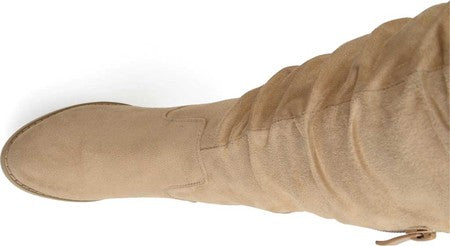Journee Collection Women's Kaison Wide Calf Over the Knee Boot Stone Size 7
