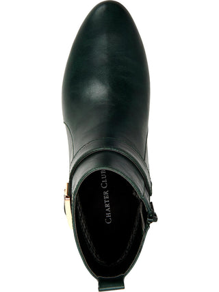 Charter Club Women's Katiaa Faux Leather Buckle Ankle Boots Green Size 7 M