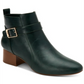 Charter Club Women's Katiaa Faux Leather Buckle Ankle Boots Green Size 7 M