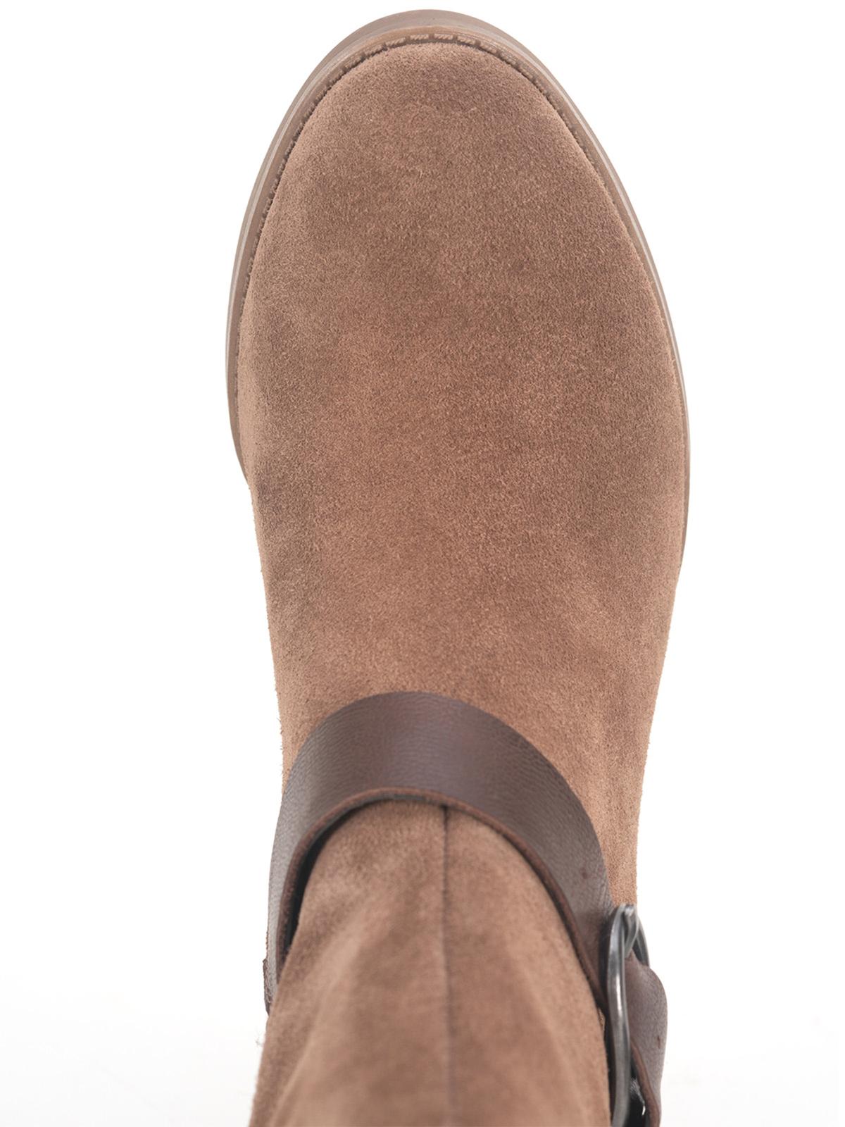 American Rag Women's Western Inspiration Buckle Accent Tegan Almond Toe Block Heel Leather Boots Brown Size 8 M