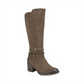 White Mountain Women's Round Toe Block Heel Zip up Boots Brown Size 8.5 M