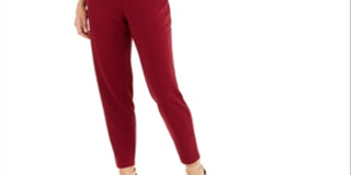Bar III Women's  Belted Crepe Jumpsuit  Red Size 2
