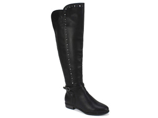 Rialto Women's Ferrell Leather Almond Toe Knee High Smooth Black Size 7.5 M