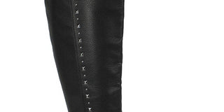 Rialto Women's Ferrell Leather Almond Toe Knee High Smooth Black Size 7.5 M