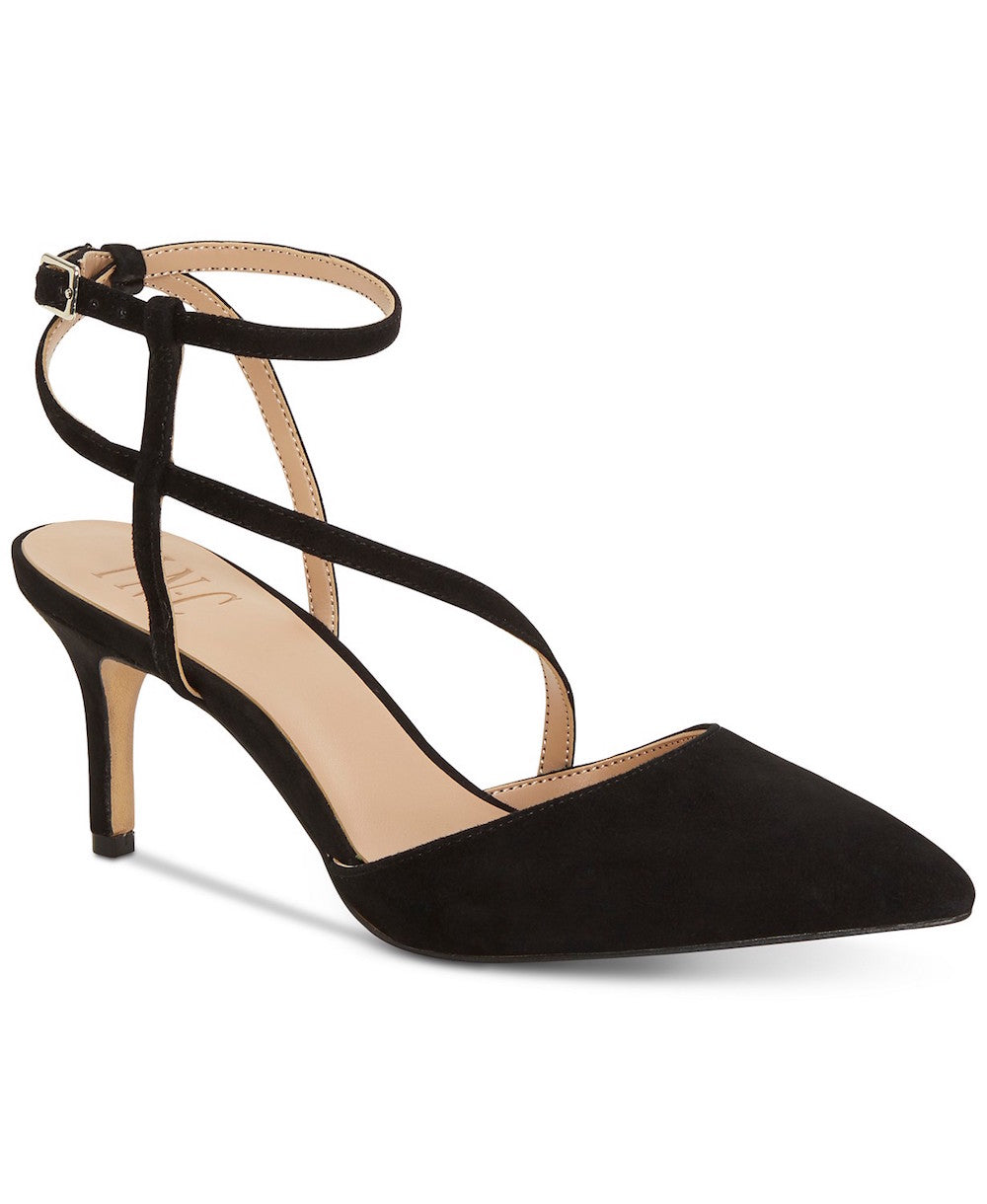 INC International Concepts Women's Lenii Pointed Toe Formal Ankle Strap Sandals Black Size 5.5 M