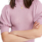 Free People Women's  Short Sleeve Mock Neck Top Pink Size Small