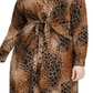 Alfani Women's Plus Size Printed Tie-Front Shirtdress  Brown Size 28W