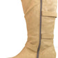 White Mountain Women's Santell Tall Buckle Boot Brown Size 6 M