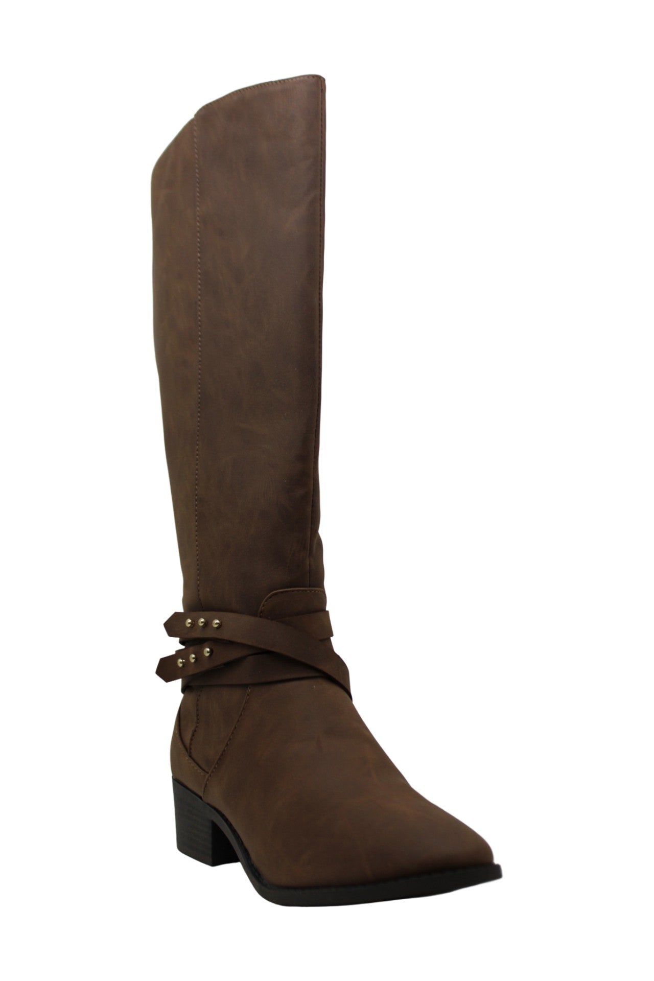 Material Girl Women's Damien Closed Toe Knee High Fashion Boots Brown Size 9.5