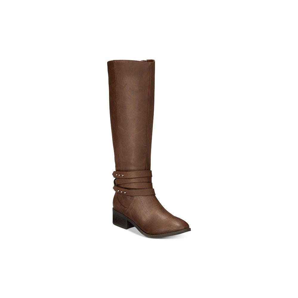 Material Girl Women's Damien Closed Toe Knee High Fashion Boots Brown Size 9.5