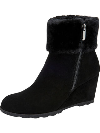 Alfani Women's Oreena2 Suede Almond Toe Ankle Cold Weather Boots Black Size 9.5M
