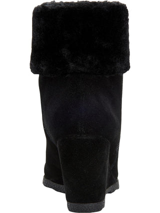 Alfani Women's Oreena2 Suede Almond Toe Ankle Cold Weather Boots Black Size 9.5M