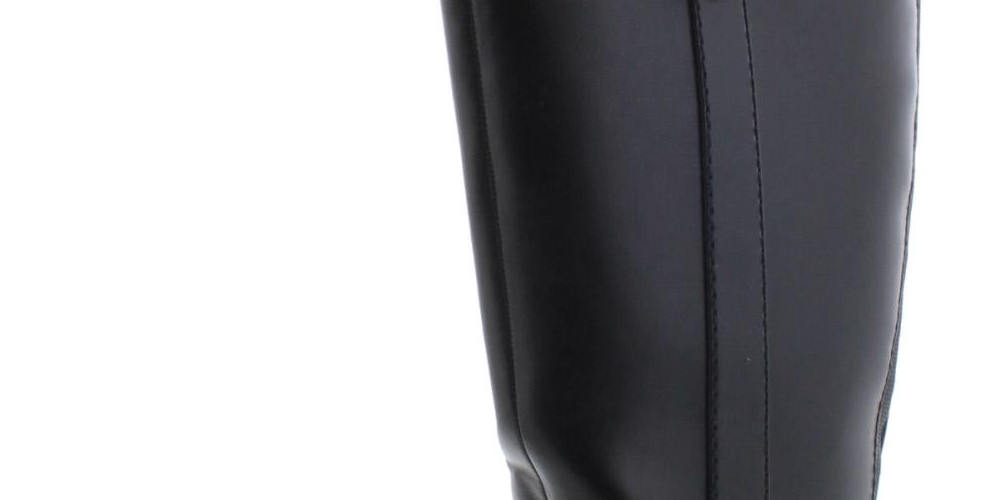Tommy Hilfiger Women's Imina Leather Closed Toe Knee High Riding Boots Black Multi Size 6.5 M