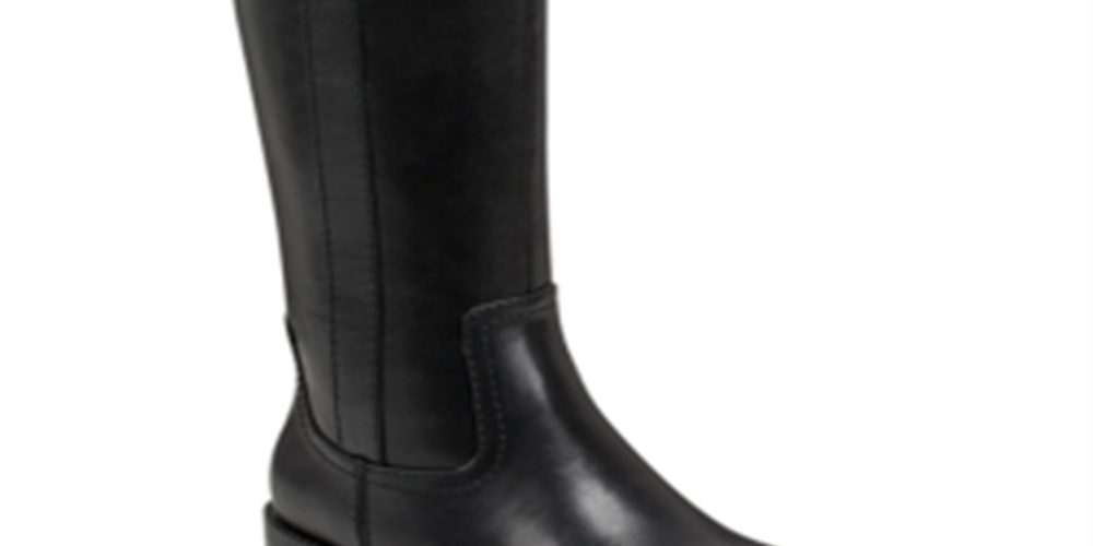 Tommy Hilfiger Women's Imina Leather Closed Toe Knee High Riding Boots Black Multi Size 6.5 M