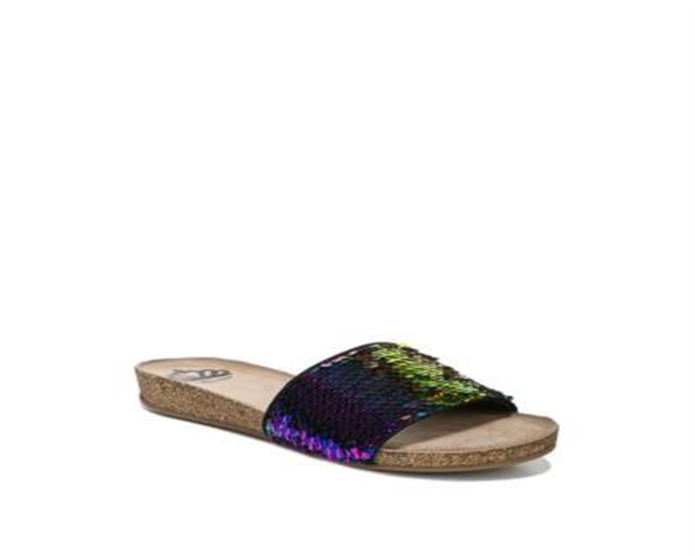 Fergalicious By Fergie Women's Holographic Sequin Miranda Slide Sandals Black Size 6 M