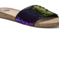 Fergalicious By Fergie Women's Holographic Sequin Miranda Slide Sandals Black Size 6 M