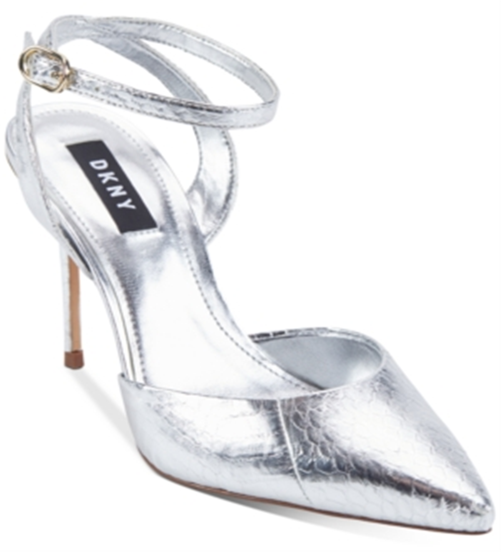 DKNY Women's Jax Metallic Slingback Pump Silver Size 7.5M