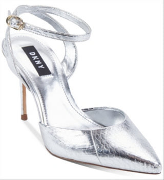 DKNY Women's Jax Metallic Slingback Pump Silver Size 7.5M