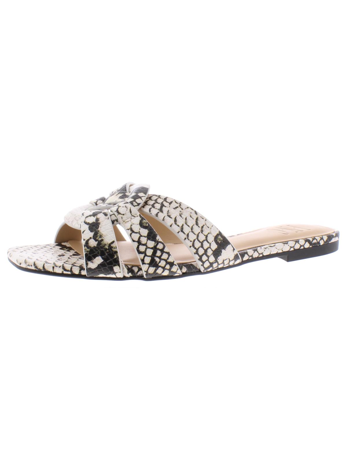 INC International Concepts Women's Gargip Open Toe Casual Slide Sandals Black-Pink Snake  Size 5 M