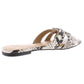 INC International Concepts Women's Gargip Open Toe Casual Slide Sandals Black-Pink Snake  Size 5 M