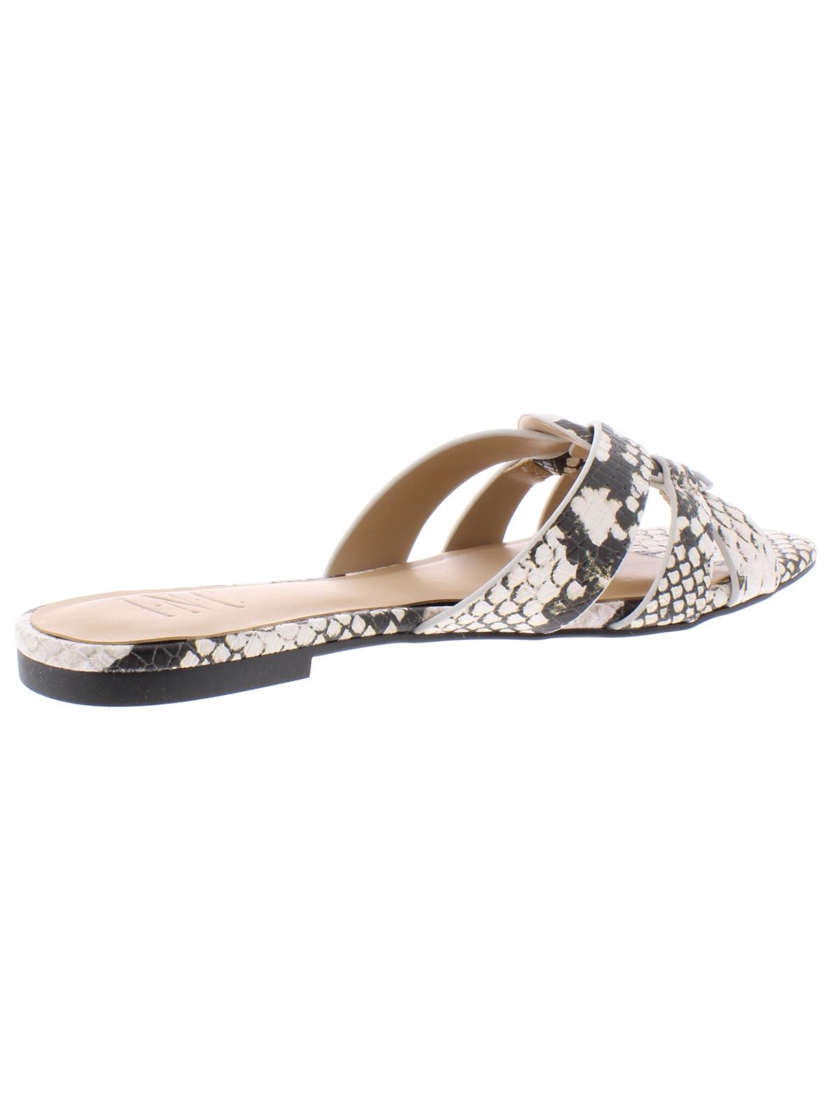 INC International Concepts Women's Gargip Open Toe Casual Slide Sandals Black-Pink Snake  Size 5 M