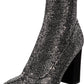 Material Girl Women's Mbaybe Embellished Slip on Sock Boot Black Size 8 M